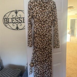 Rainbow Leopard Print Maxi Dress